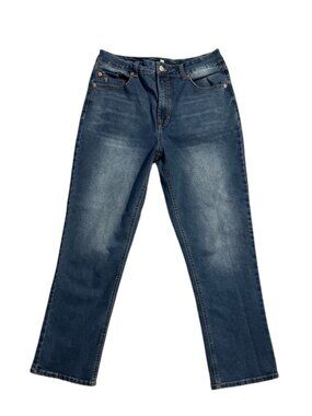 Frye High Rise Amari Wash Cropped Blue Denim Straight Jeans Size 8/29